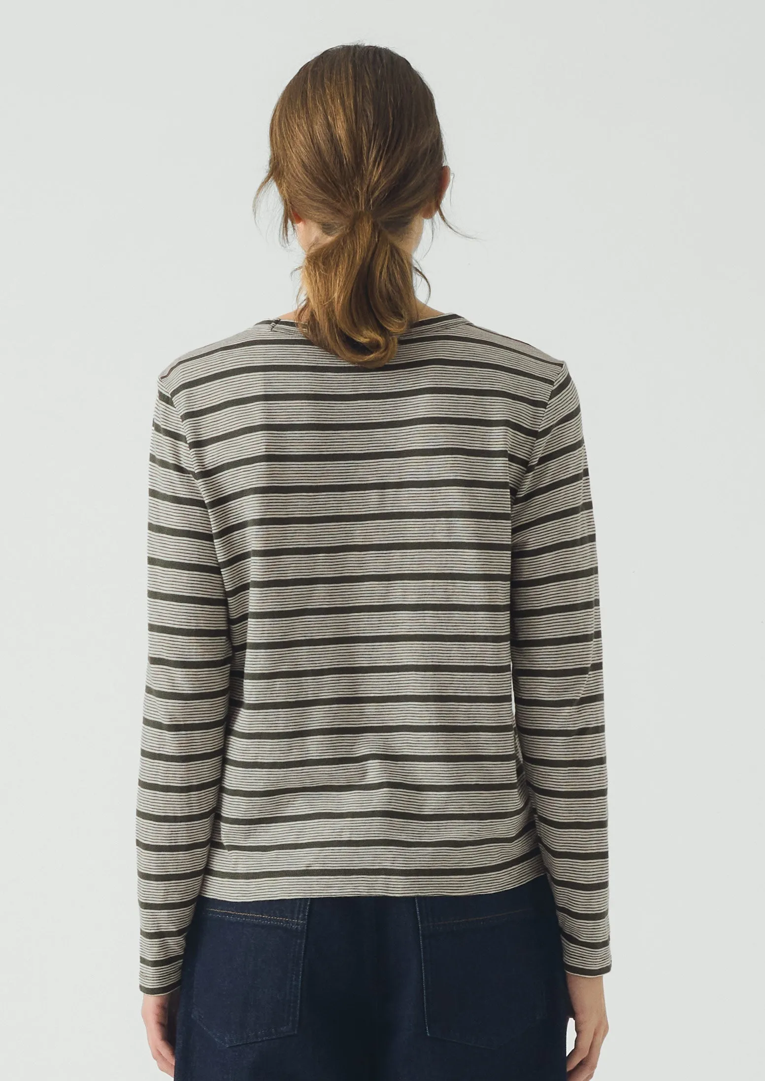 Stripe Crew Neck Tee | Avocado Rind/Ecru sold by TOAST product image thumbnail 3
