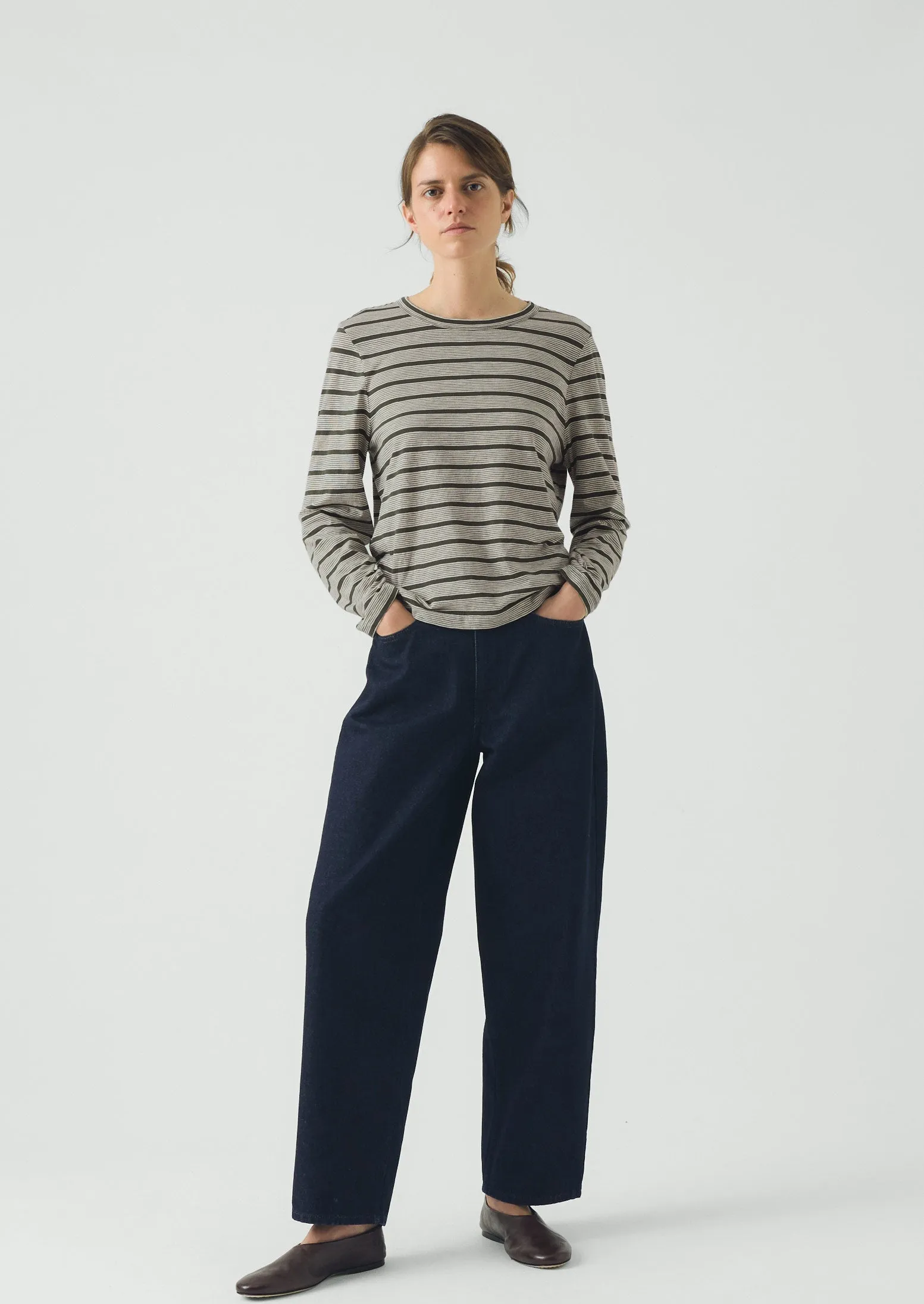 Stripe Crew Neck Tee | Avocado Rind/Ecru sold by TOAST product image thumbnail 2