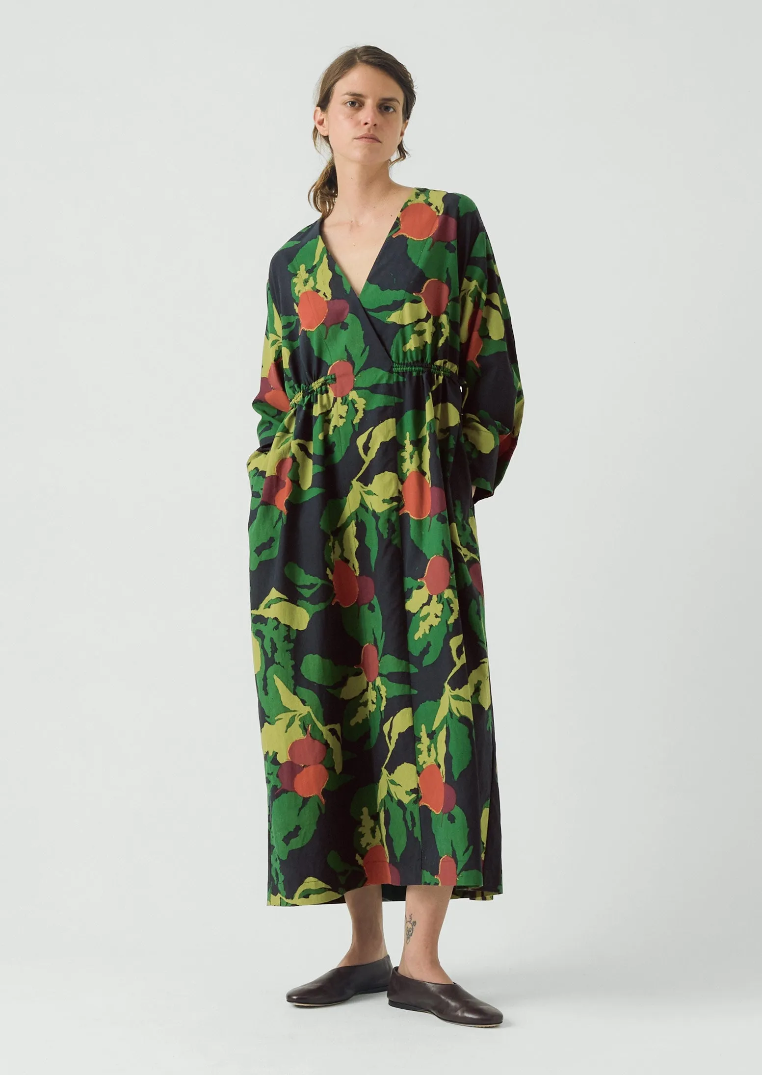 Produce Print Silk Cotton Dress | Slate sold by TOAST product image thumbnail 3