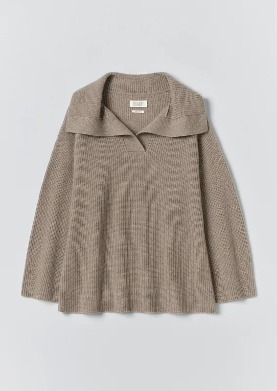 Ribbed Wool Cashmere Sweater | Oatmeal sold by TOAST