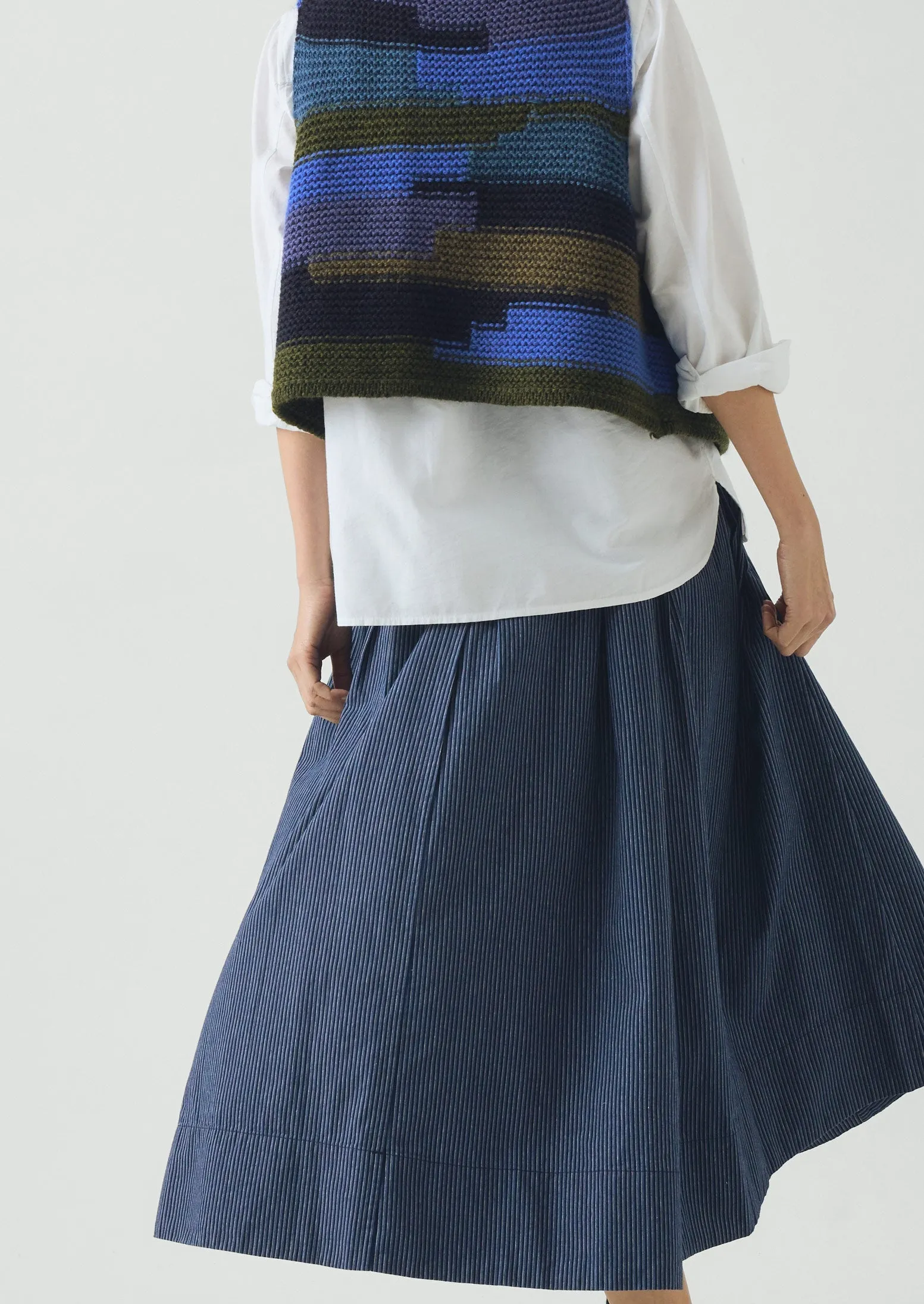 Patchwork Knitted Wool Gilet | Blue Multi sold by TOAST product image thumbnail 5