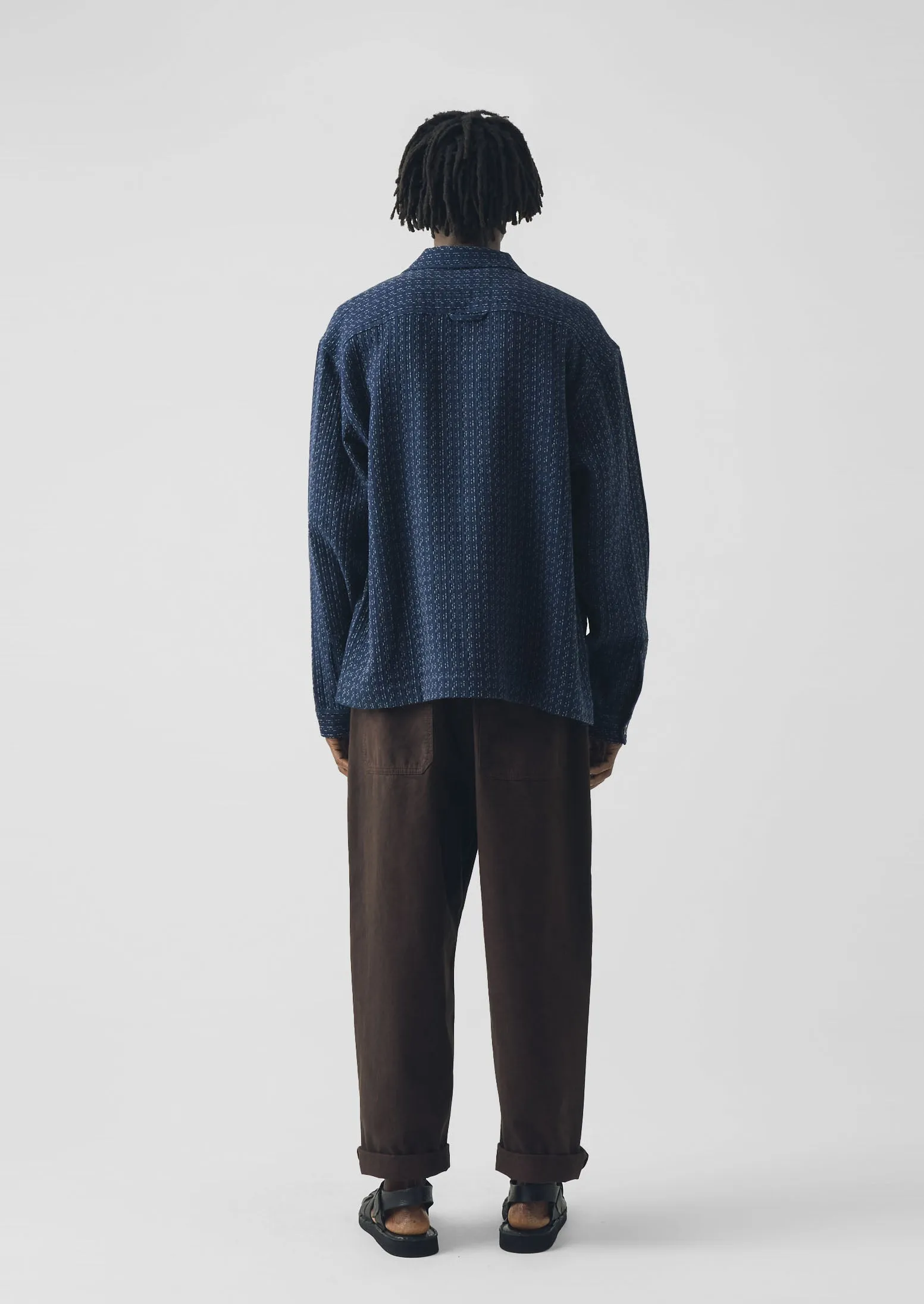 Scatter Stitch Cotton Shirt | Indigo sold by TOAST product image thumbnail 3