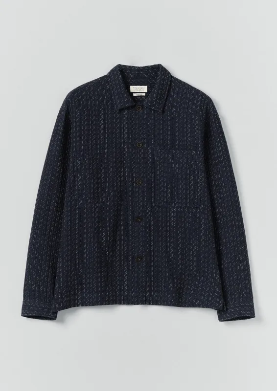 Scatter Stitch Cotton Shirt | Indigo sold by TOAST