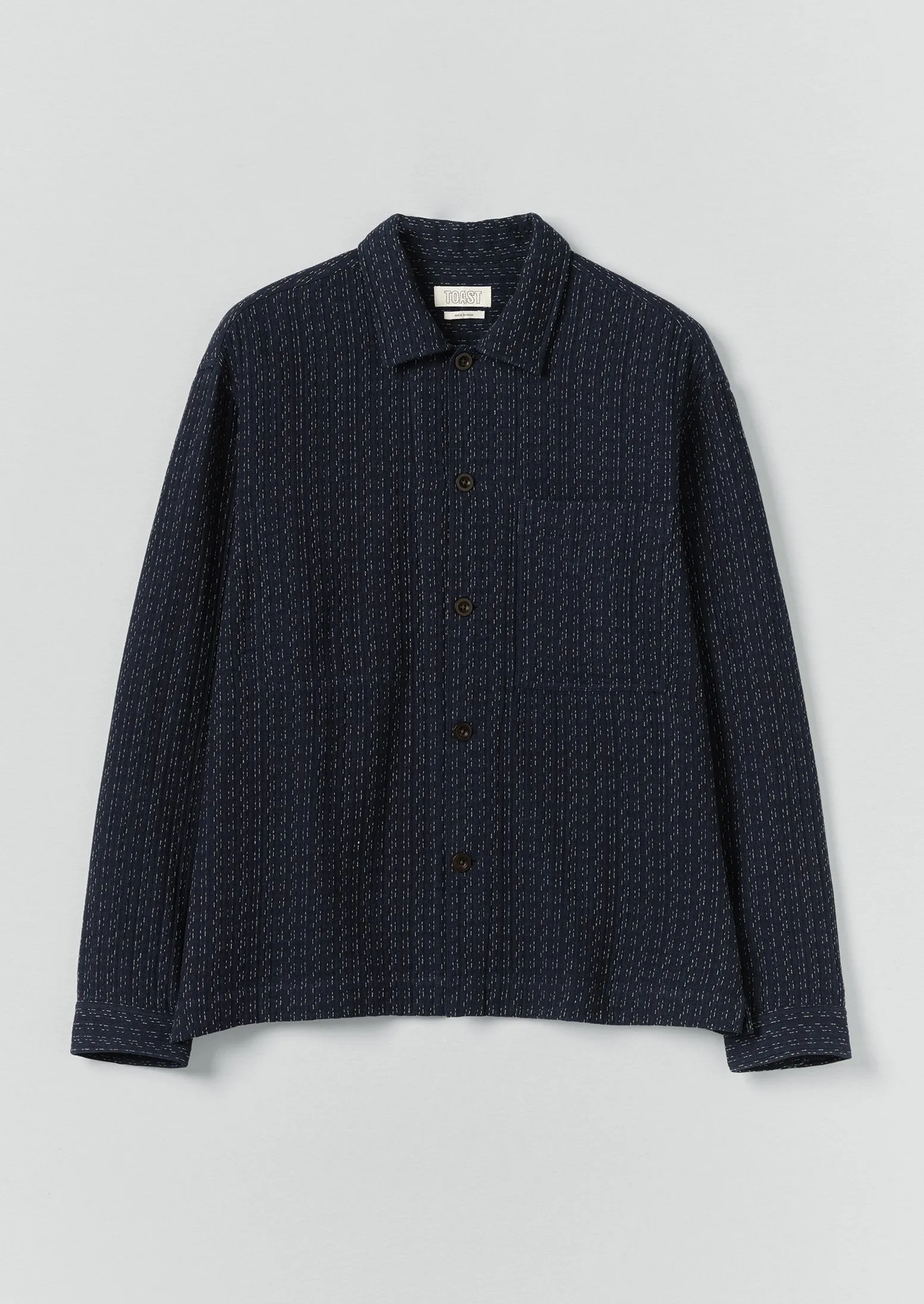 Scatter Stitch Cotton Shirt | Indigo sold by TOAST
