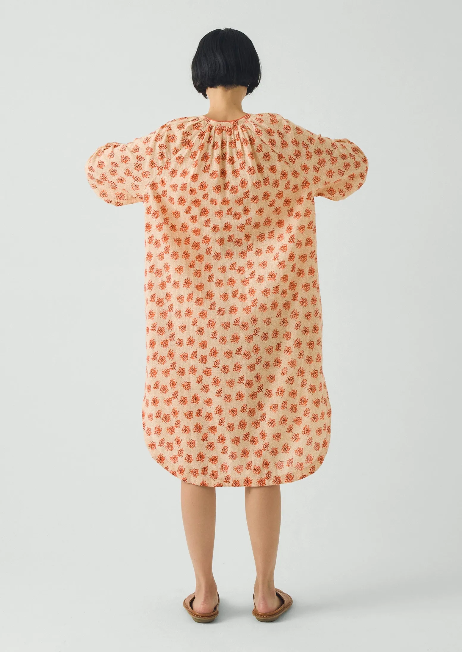 Bloom Print Cotton Nightdress | Sand/Multi sold by TOAST product image thumbnail 3