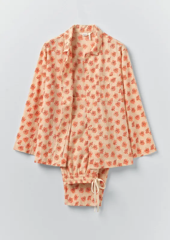 Bloom Print Cotton Pyjamas | Sand/Multi sold by TOAST