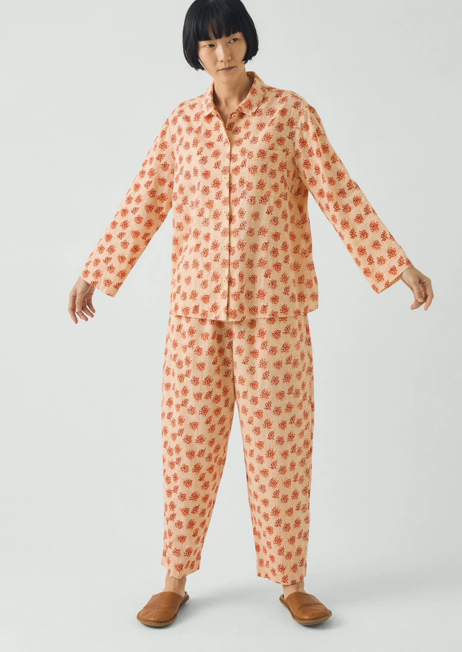 Bloom Print Cotton Pyjamas | Sand/Multi sold by TOAST product image thumbnail 2