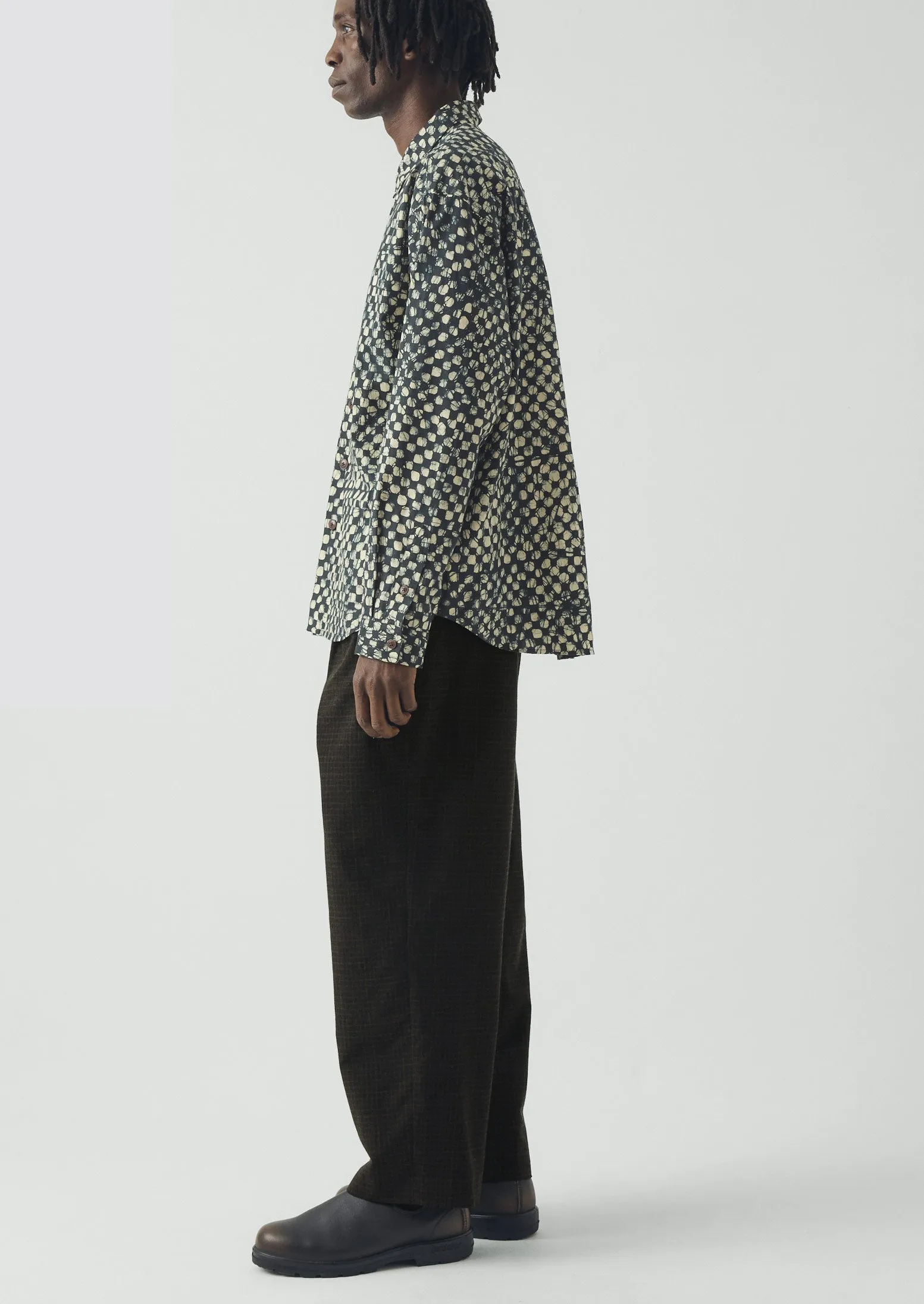 Bill Sketch Check Cotton Wool Trousers | Slate sold by TOAST product image thumbnail 3