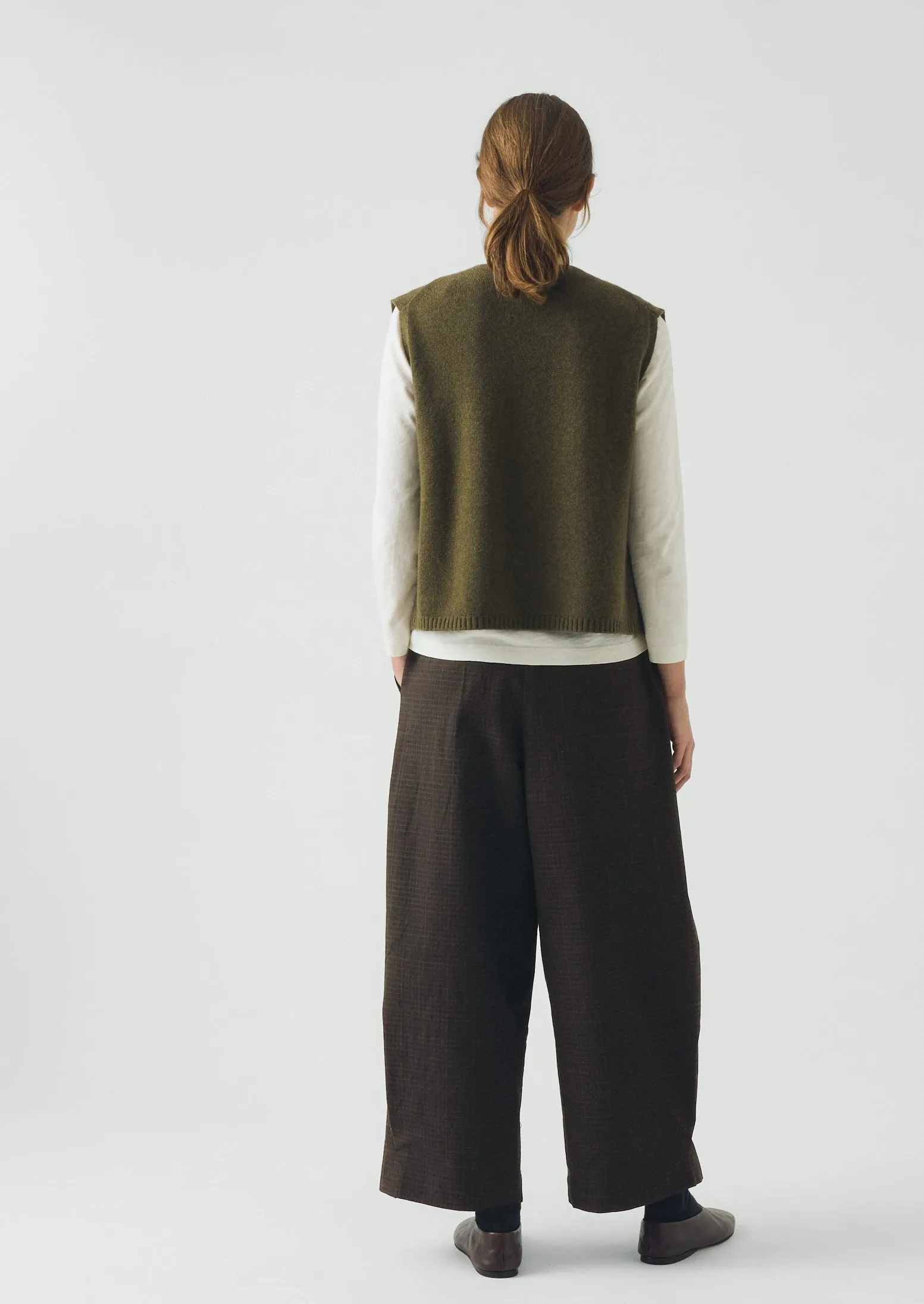 Wool Cashmere V Neck Tank | Olive Melange sold by TOAST product image thumbnail 5