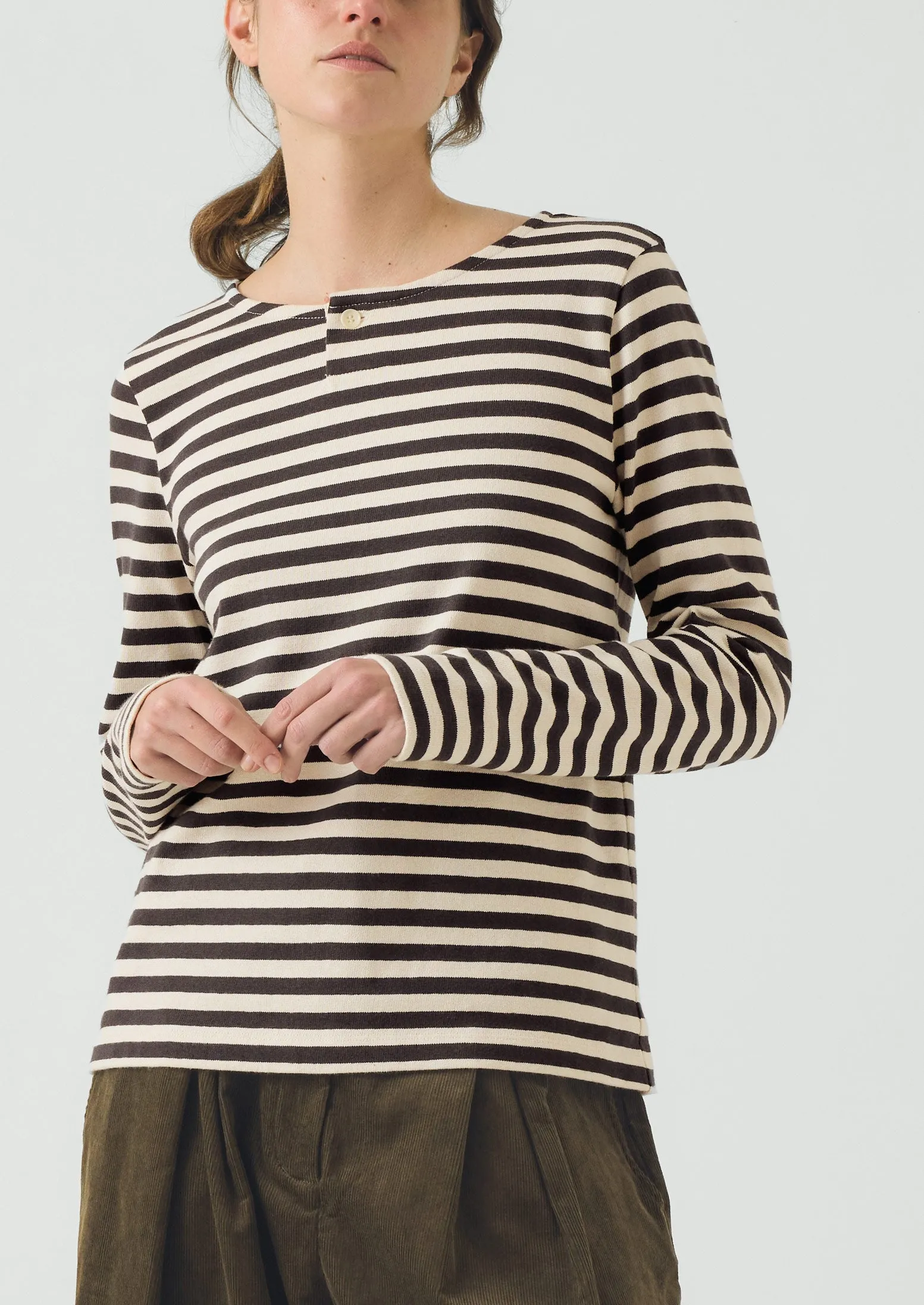 Chef Stripe Jersey Tee | Slate/Vintage White sold by TOAST product image thumbnail 2