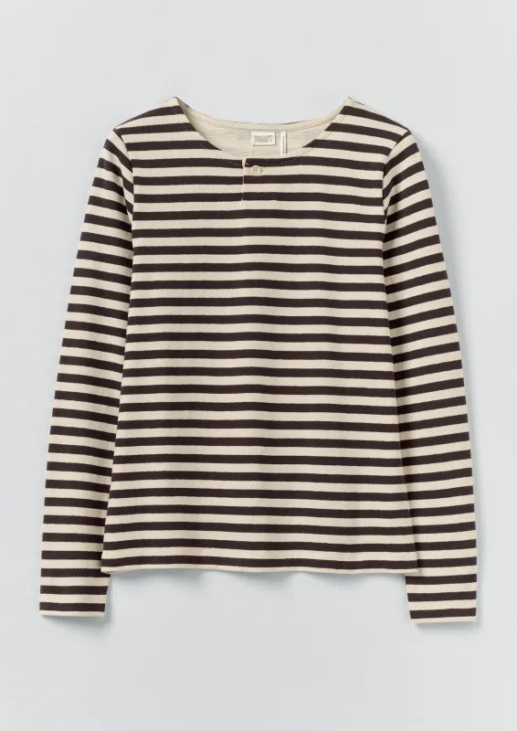 Chef Stripe Jersey Tee | Slate/Vintage White sold by TOAST