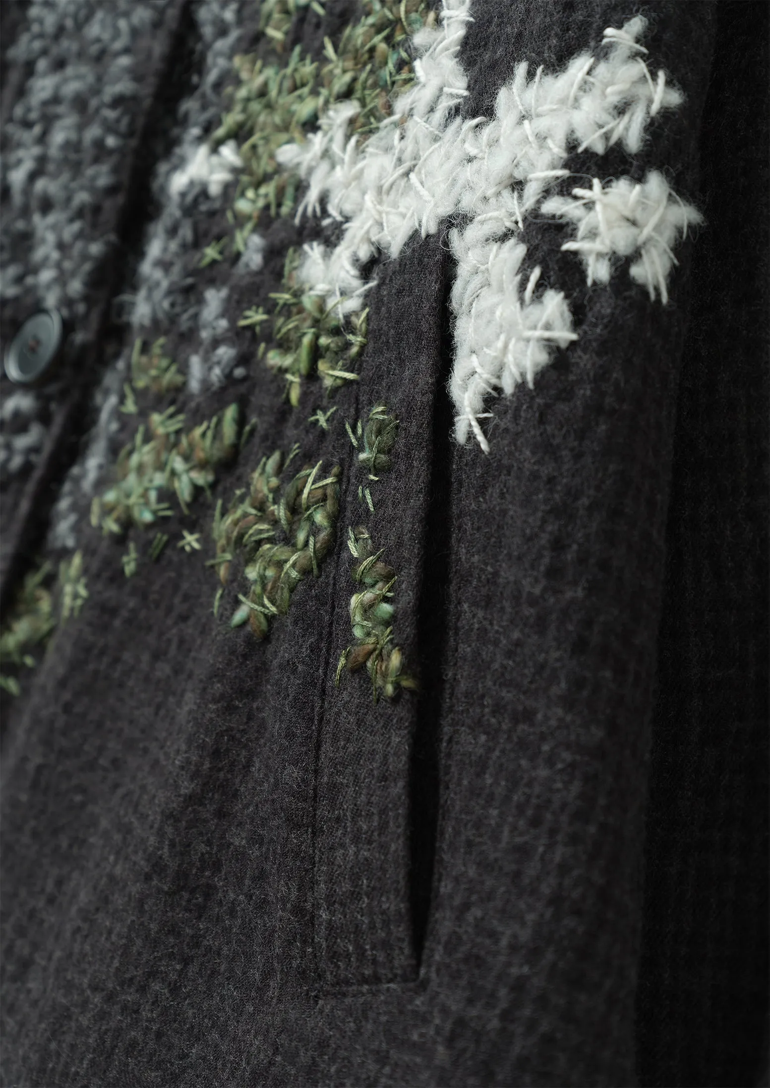 Renewed Seersucker Check Round Collar Jacket by Meta Struycken Size 6 (15) | Black Indigo sold by TOAST product image thumbnail 4