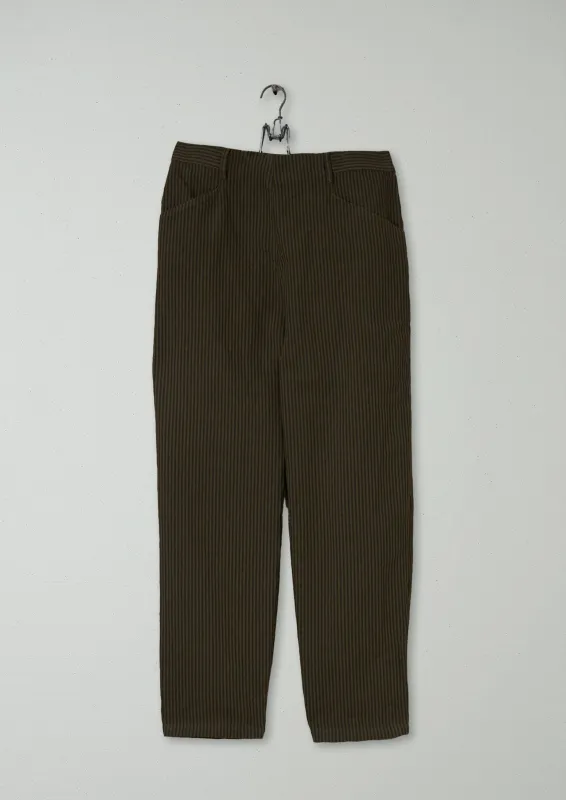 Reworn Alix Stripe Trousers Size M (958) | Fawn sold by TOAST