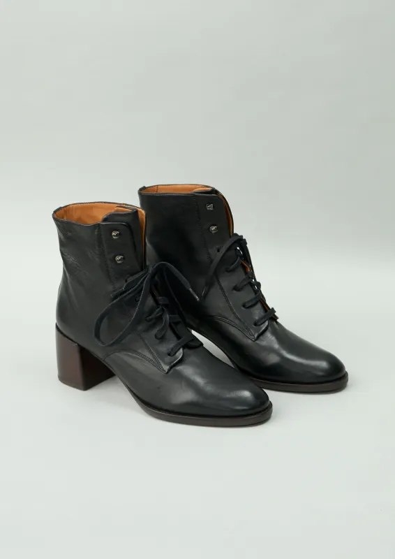 Reworn Chie Mihara Lace Up Boots Size 38 (464) | Black sold by TOAST