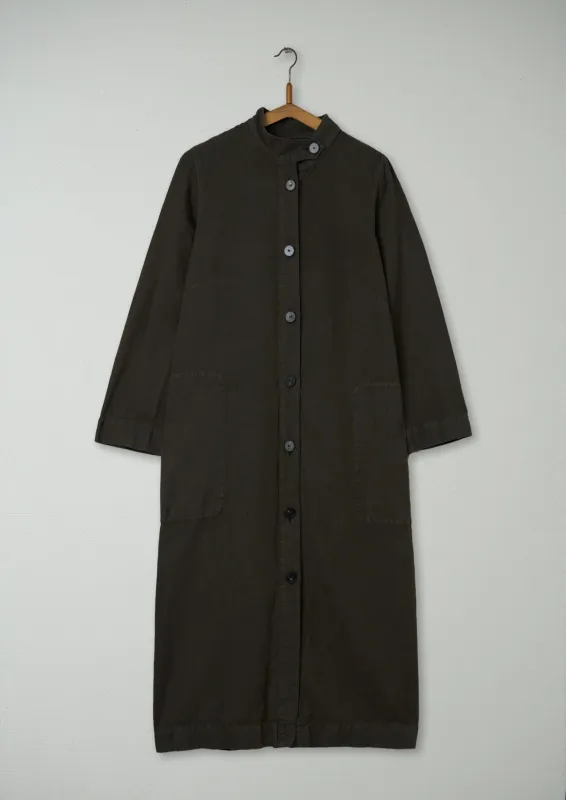 Reworn Cotton Linen Coat Dress Size 12 (1403) | Ash Green sold by TOAST