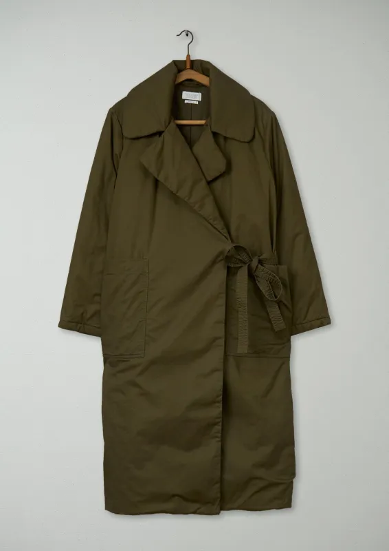 Reworn Quilted Overcoat Size M (117) | Brown Khaki sold by TOAST