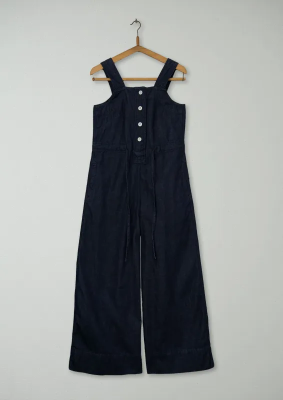 Reworn Drawstring Waist Jumpsuit Size 10 (967) | Indigo sold by TOAST