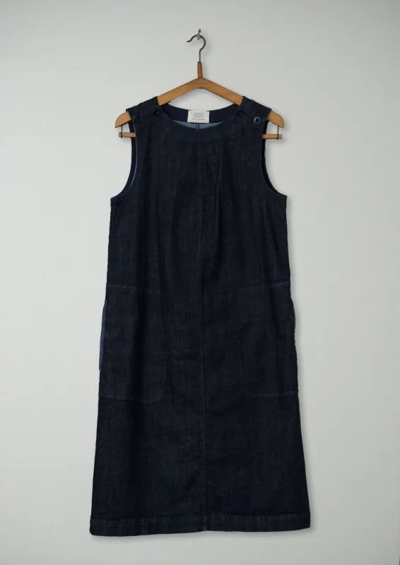 Reworn Denim Button Shift Dress Size 16 (1386) | Indigo sold by TOAST