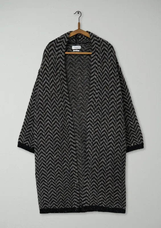 Reworn Herringbone Wool Knit Coat Size S (119) | Multi sold by TOAST