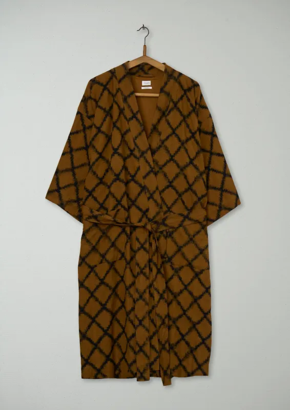 Reworn Lattice Ikat Gown Size M (053) | Multi sold by TOAST