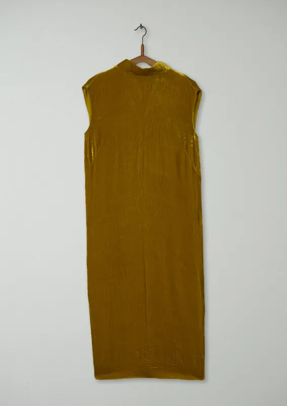 Reworn Silk Velvet Column Dress Size 8 (1377) | Gold sold by TOAST