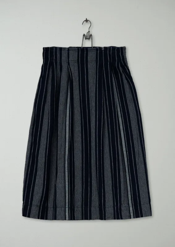 Reworn Stripe Cotton Linen Skirt Size 6 (255) | Multi made by TOAST