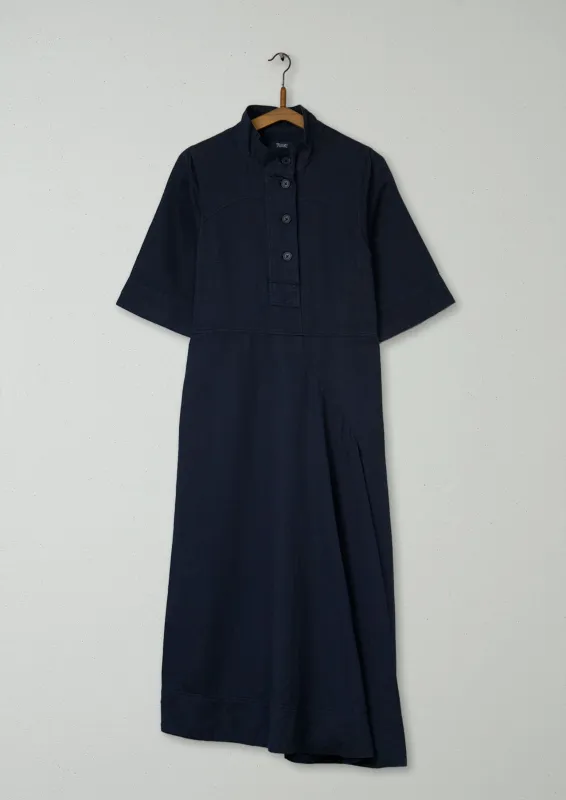 Reworn Draped Utility Dress Size 6 (1392) | Slate Blue sold by TOAST