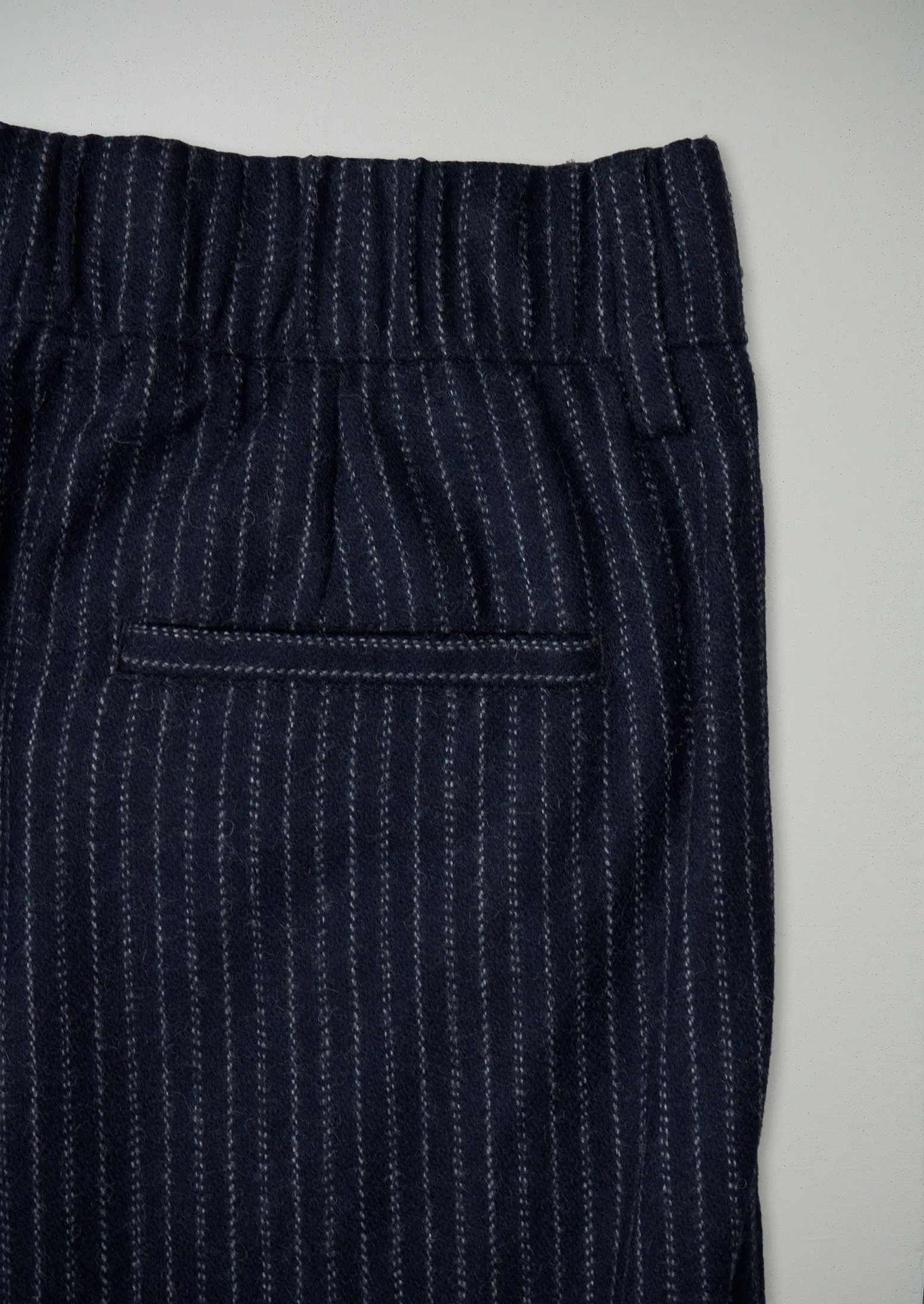 Reworn Pinstripe Wool Cashmere Trousers Size 14 (979) | Navy sold by TOAST product image thumbnail 2