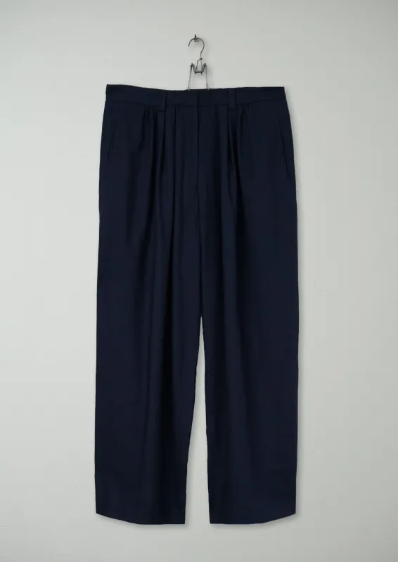 Reworn Wool Cotton Trousers Size 18 (954) | Dark Navy sold by TOAST
