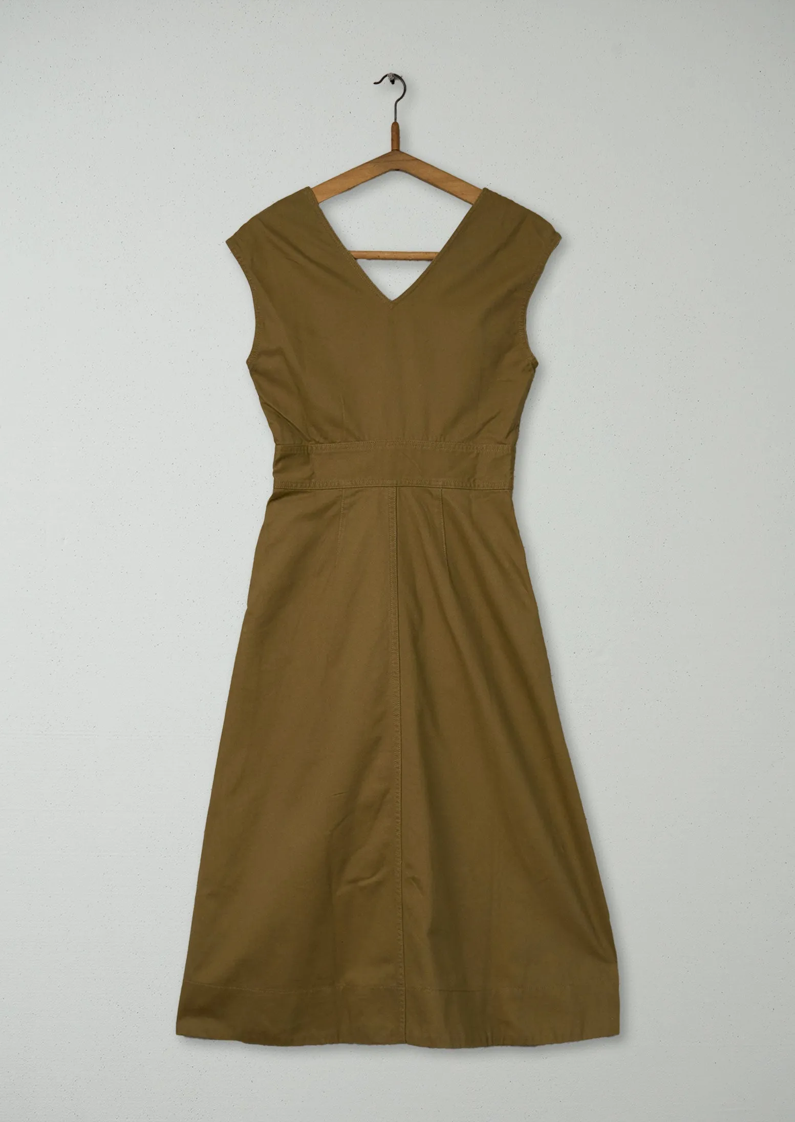 Reworn Brushed Sateen V Neck Dress Size 6 (1427) | Dull Gold sold by TOAST product image thumbnail 2