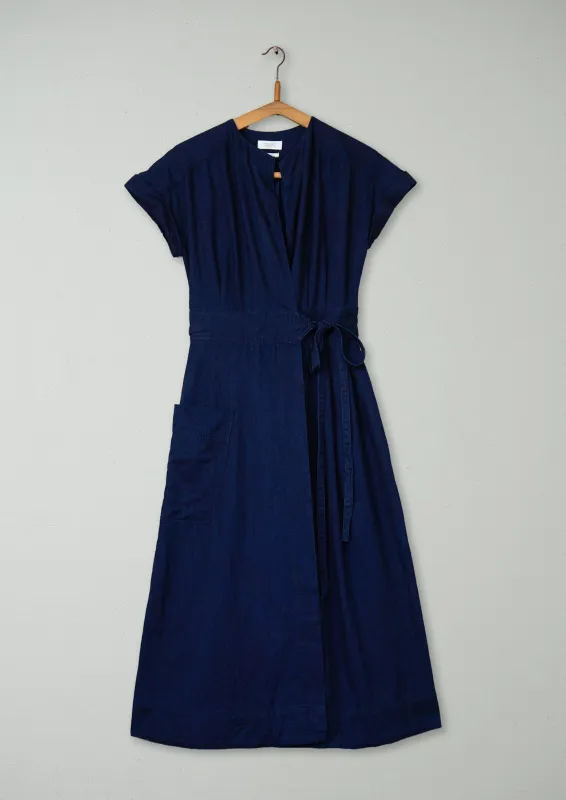 Reworn Indigo Twill Dress Size 6 (1432) | Indigo sold by TOAST