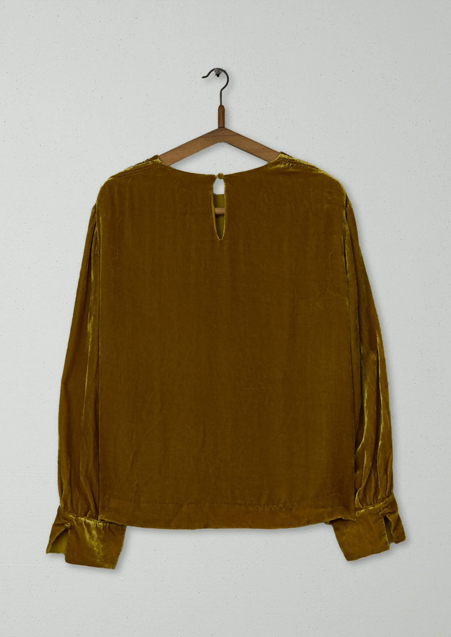 Reworn Silk Velvet Long Sleeve Top Size 14 (819) | Gold sold by TOAST product image thumbnail 2