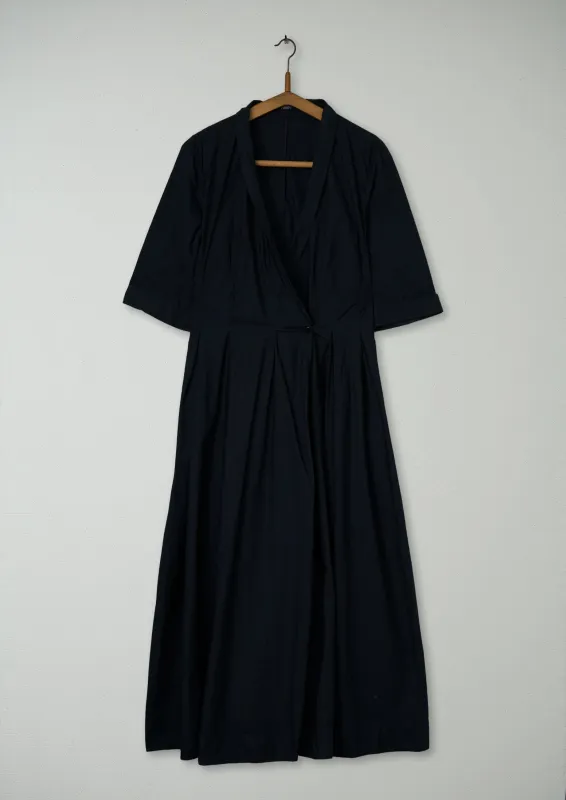 Reworn Poplin Wrap Front Dress Size 6 (1429) | Blue Grey sold by TOAST