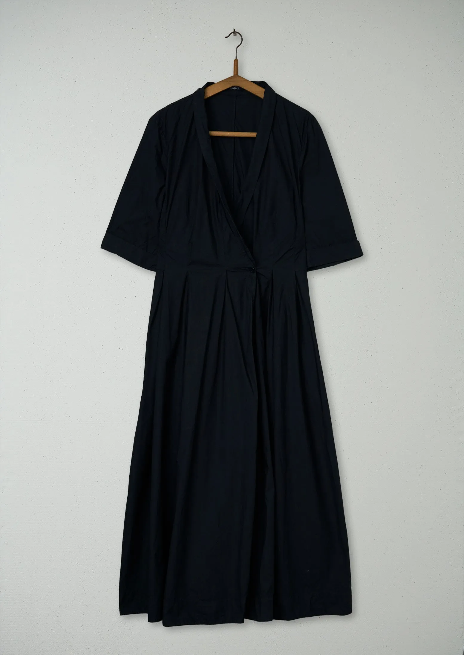 Reworn Poplin Wrap Front Dress Size 6 (1429) | Blue Grey sold by TOAST