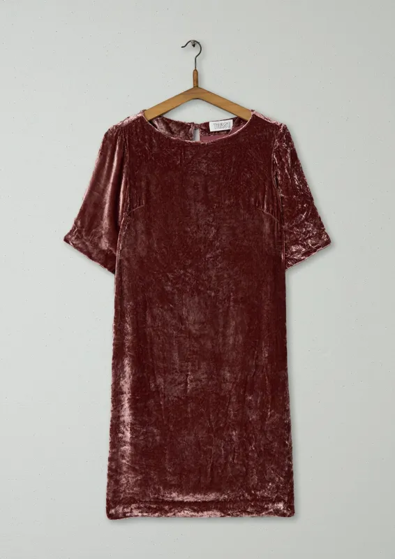 Reworn Silk Velvet Tunic Size 8 (1449) | Blush sold by TOAST