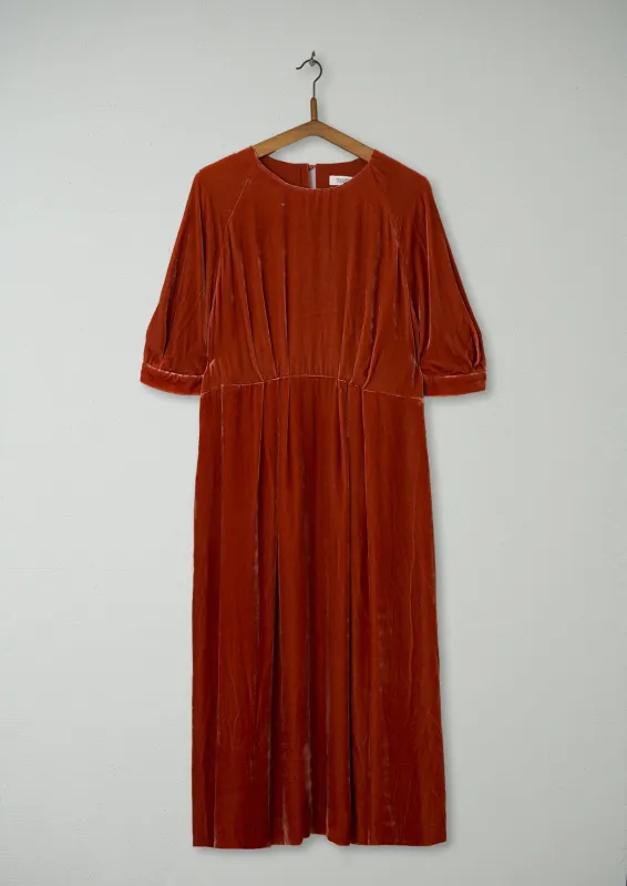 Reworn Silk Velvet Dress Size 14 (1455) | Orange sold by TOAST