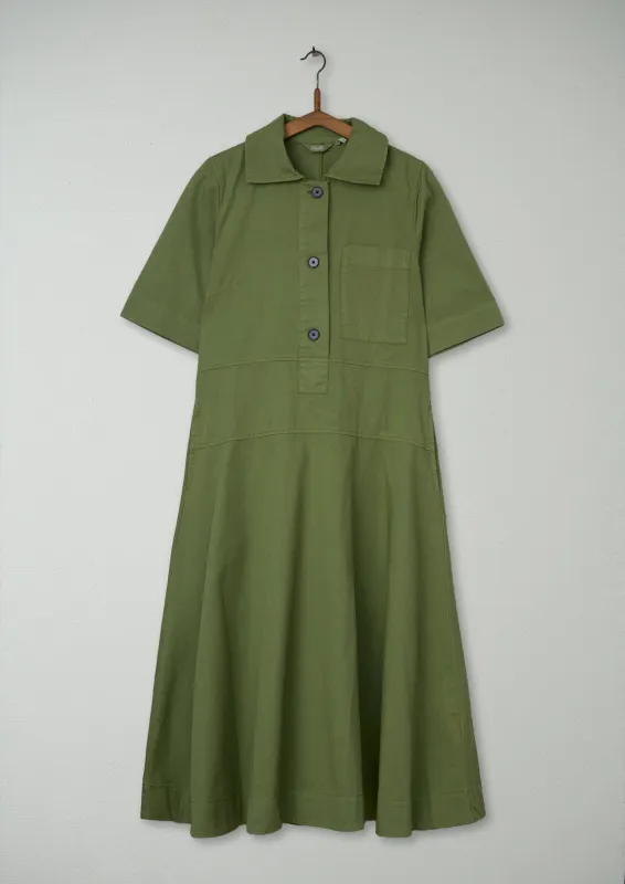 Reworn Cotton Linen Shirt Dress Size 8 (1433) | Dark Woodbine sold by TOAST