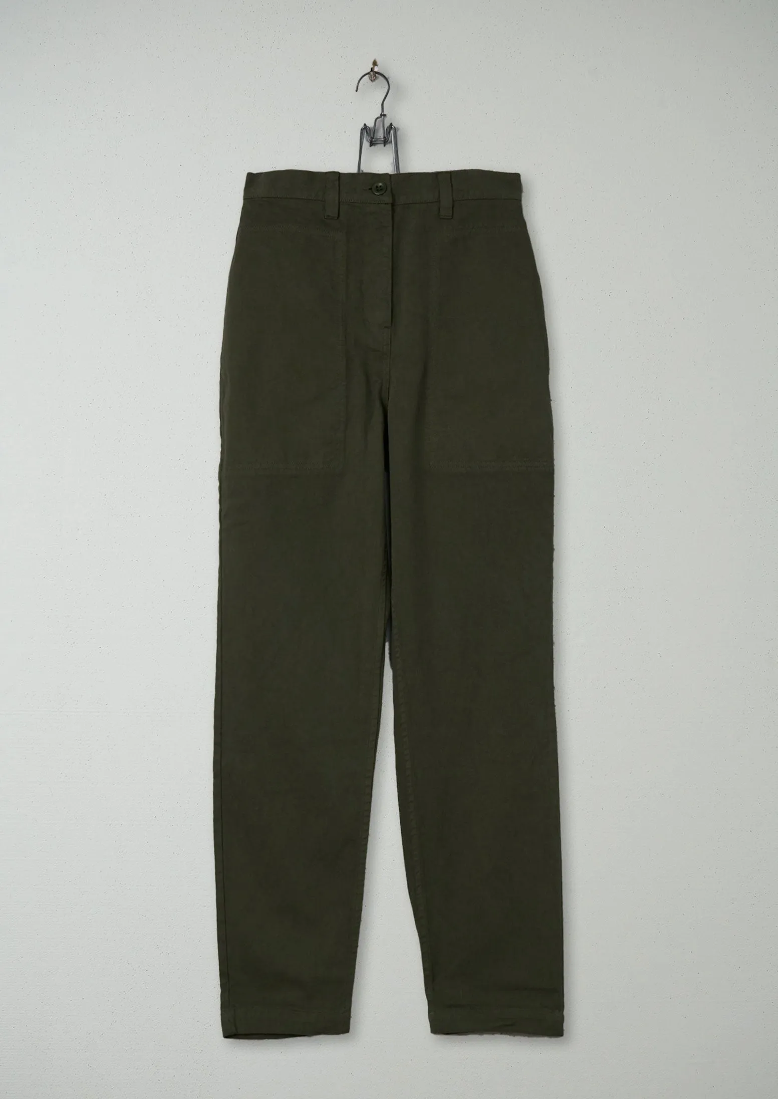 Reworn Tapered Workwear Long Trousers Size 6 (984) | Dark Olive sold by TOAST