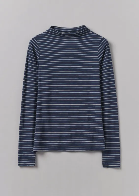 Light Stripe Cotton Slub Tee | Nile Blue sold by TOAST