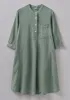 Half Placket Lightweight Linen Lounge Dress | Sage sold by TOAST