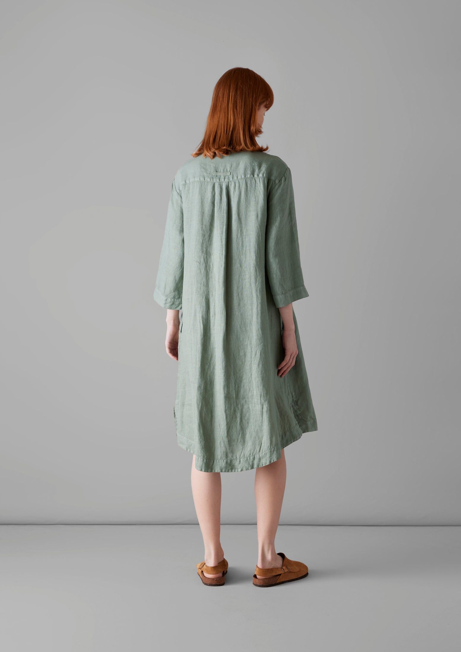 Half Placket Linen Nightshirt | Sage sold by TOAST product image thumbnail 4