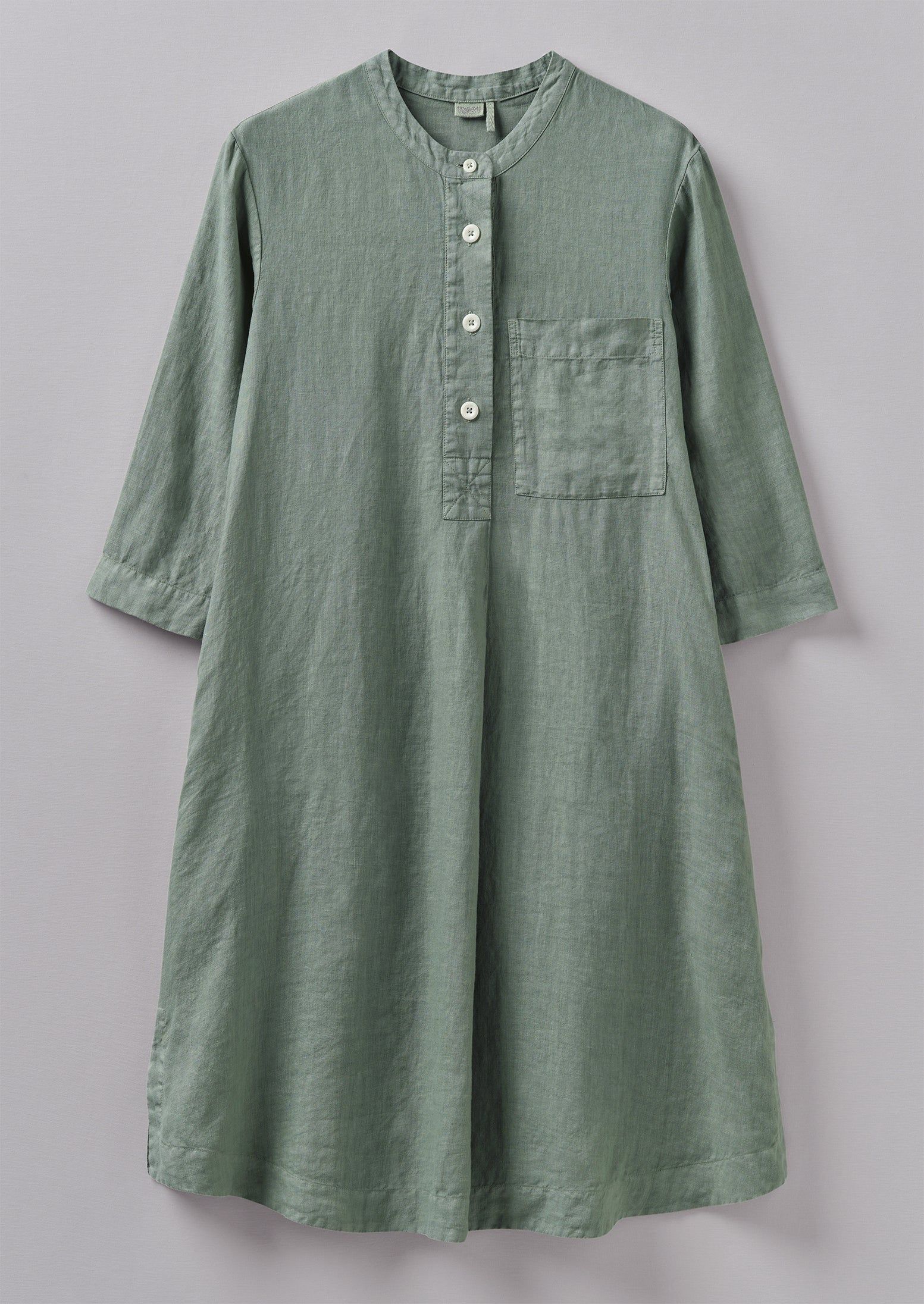 Half Placket Linen Nightshirt | Sage sold by TOAST