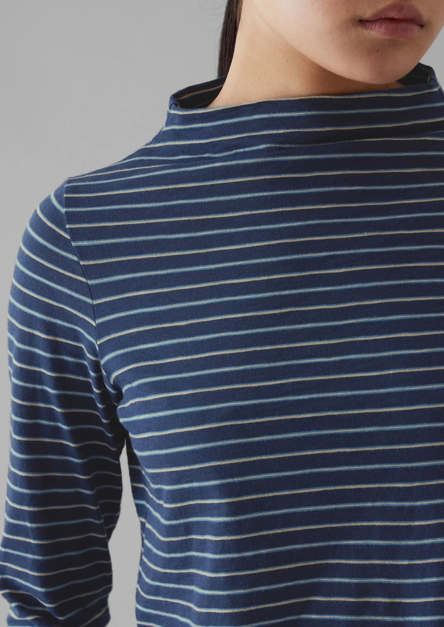 Light Stripe Cotton Slub Tee | Nile Blue sold by TOAST product image thumbnail 3