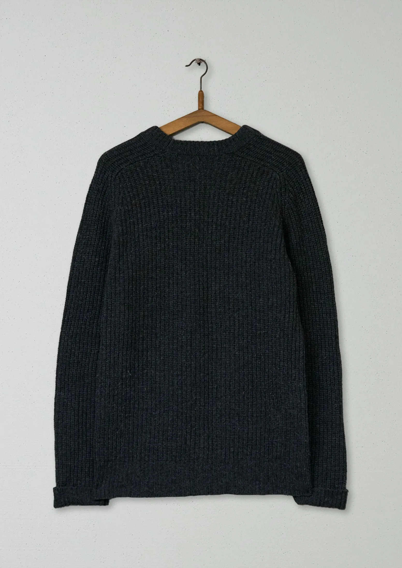 Reworn Mens Fisherman Rib Sweater Size S (031) | Charcoal sold by TOAST product image thumbnail 2