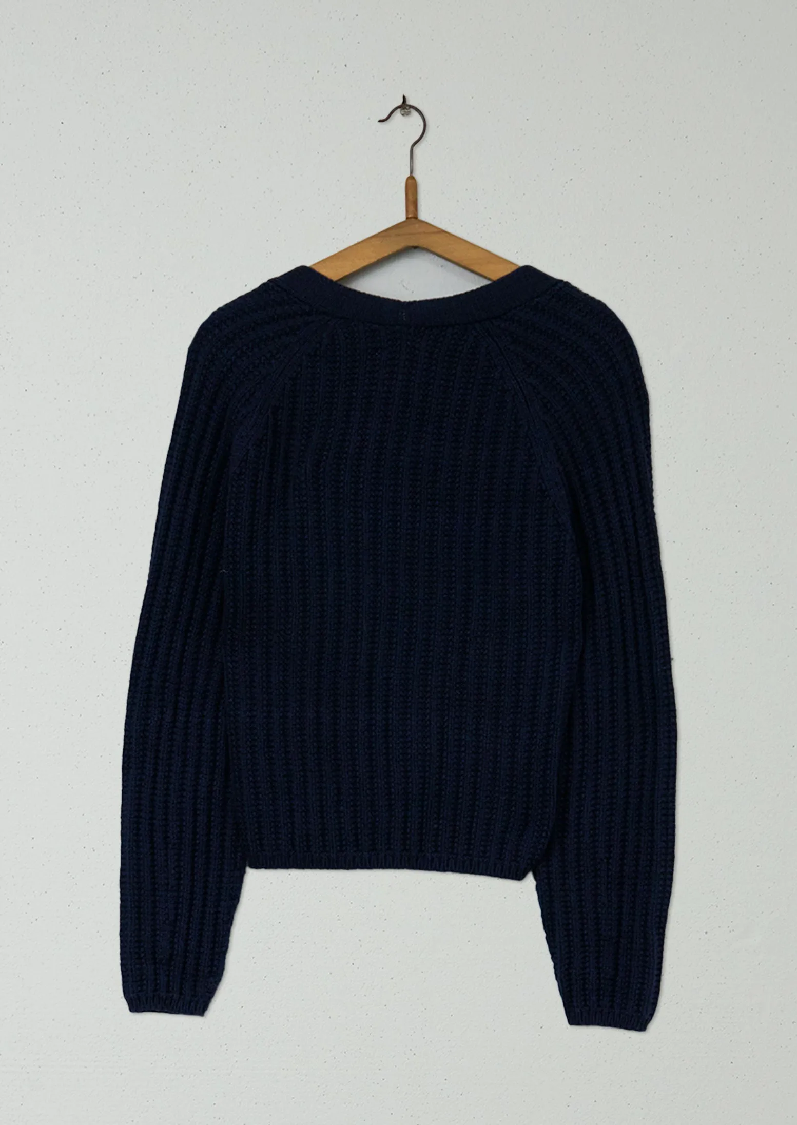 Reworn Ribbed Wool Cotton Cardigan Size S (440) | Navy sold by TOAST product image thumbnail 2