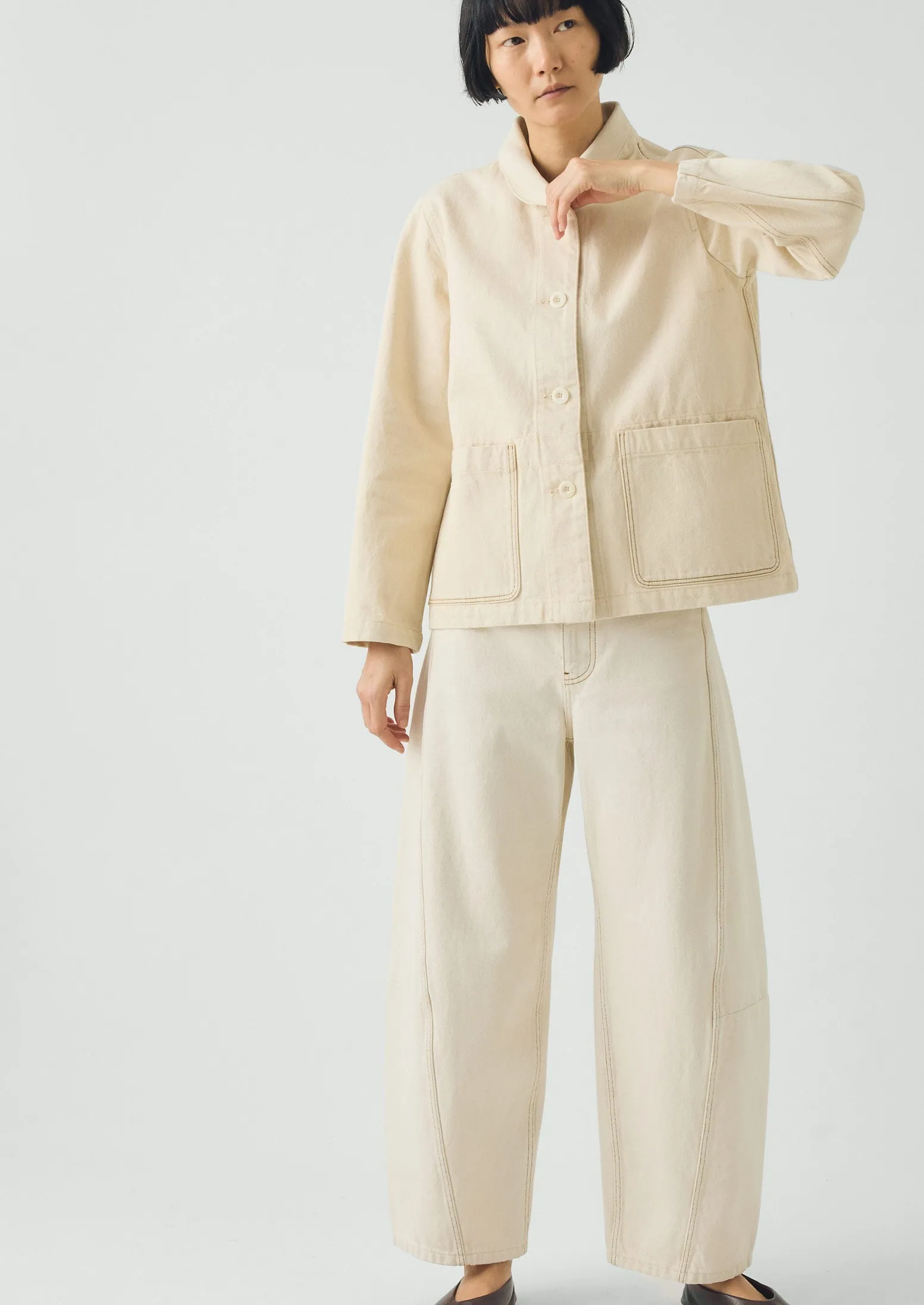 Hal Ecru Denim Workwear Jacket | Ecru sold by TOAST product image thumbnail 3