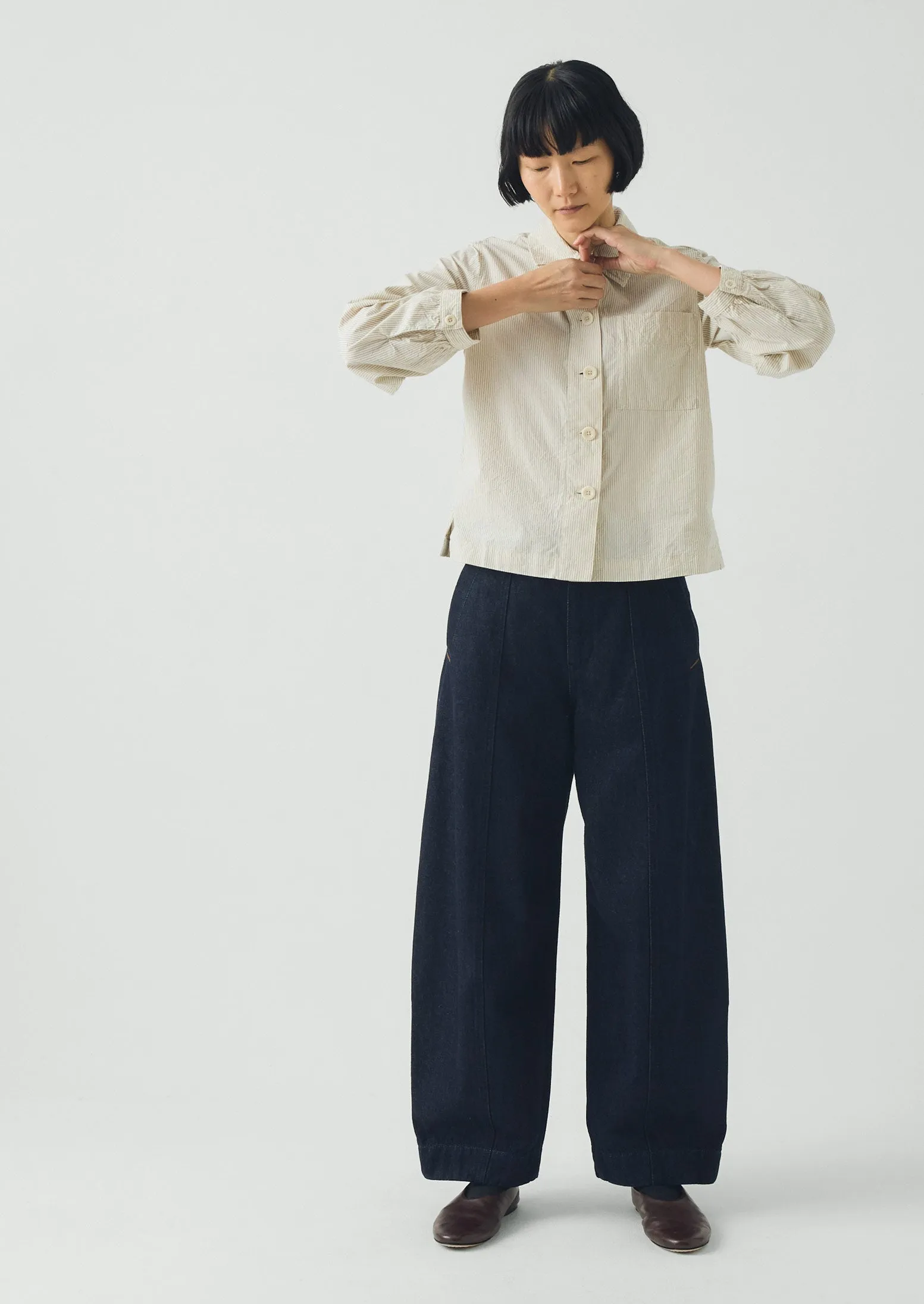 Sculpted Indigo Denim Trousers | Indigo sold by TOAST product image thumbnail 3