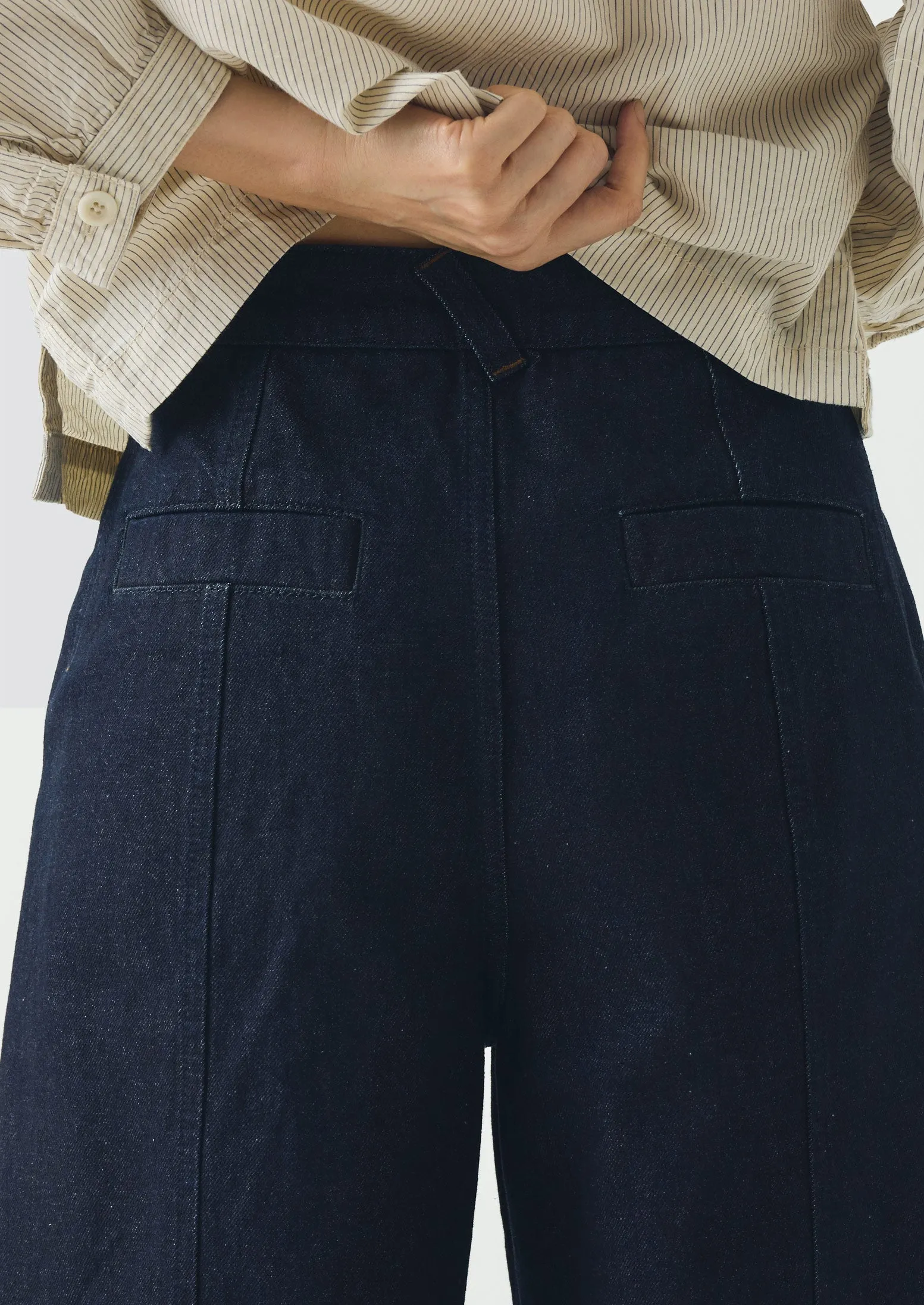 Sculpted Indigo Denim Trousers | Indigo sold by TOAST product image thumbnail 5