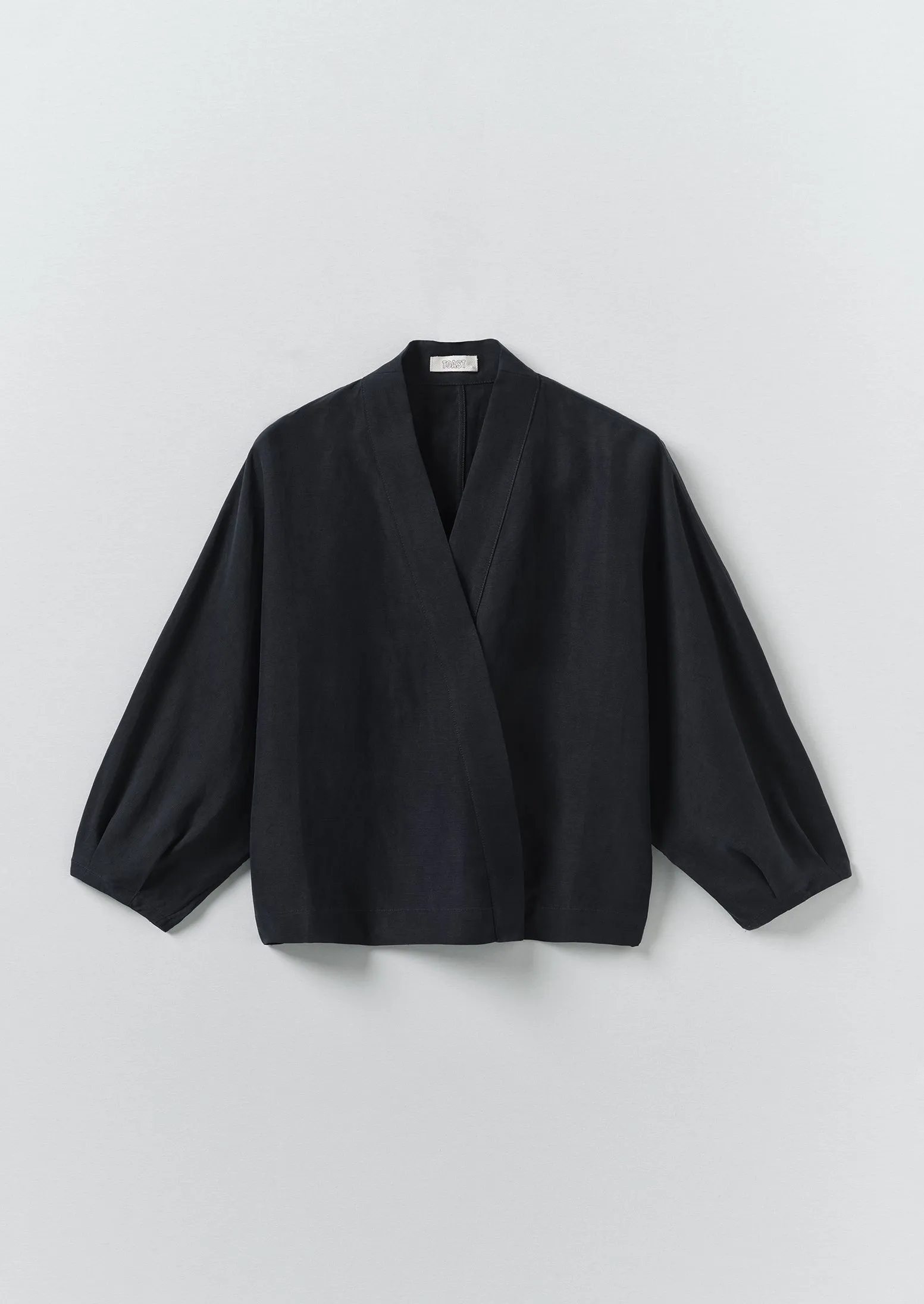 Linen Silk Wrap Shirt | Deep Indigo sold by TOAST