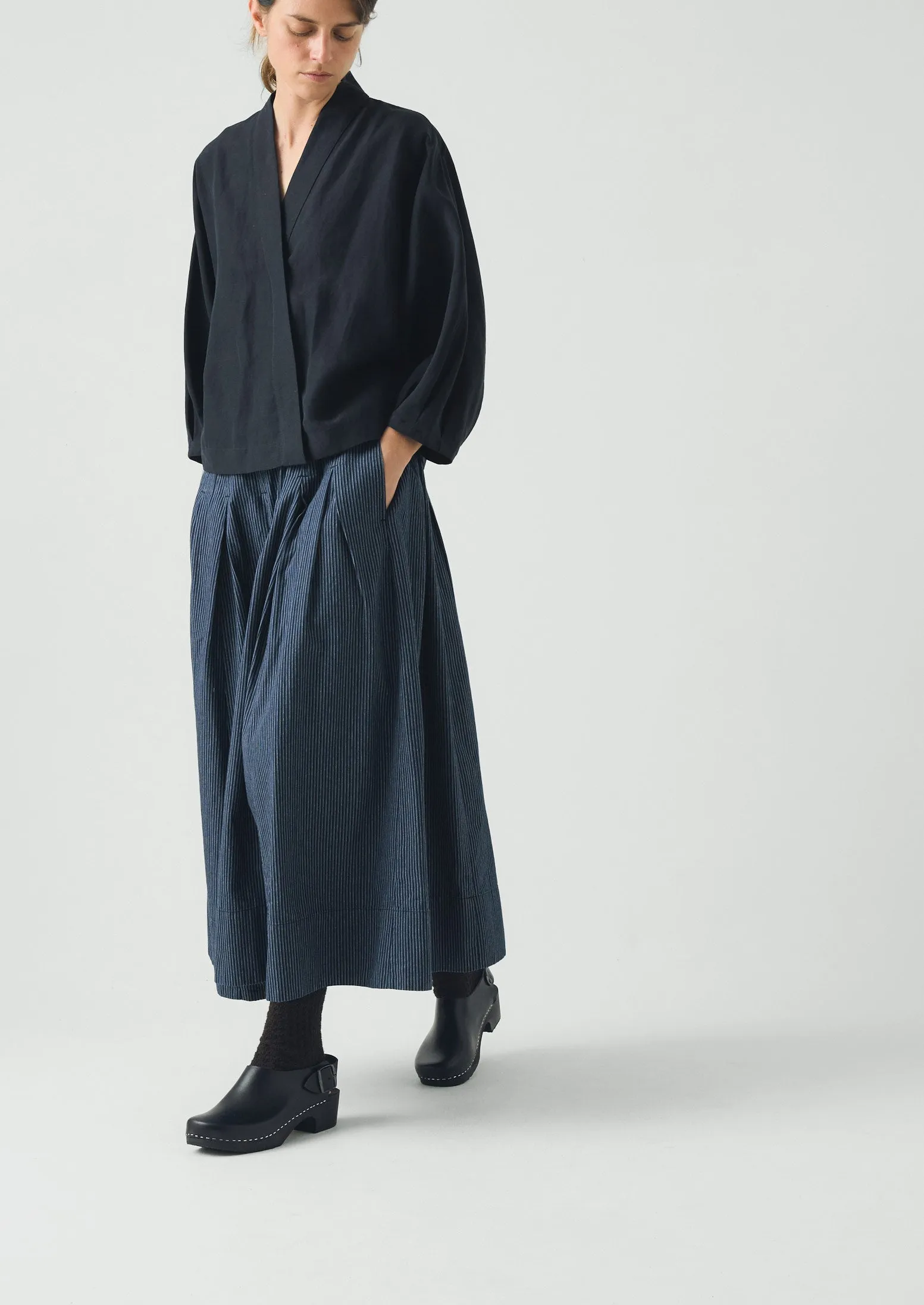 Linen Silk Wrap Shirt | Deep Indigo sold by TOAST product image thumbnail 2
